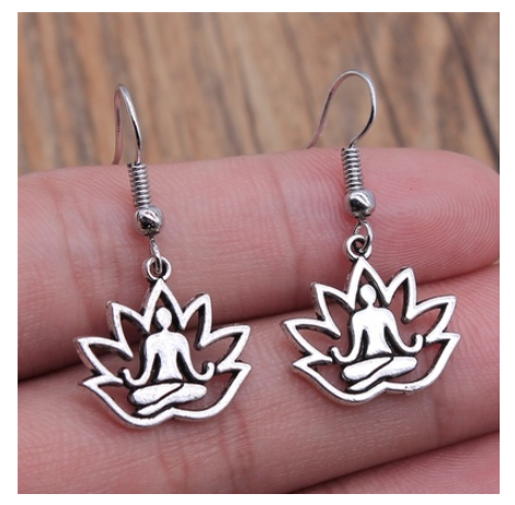 Alloy lotus buddha earrings
