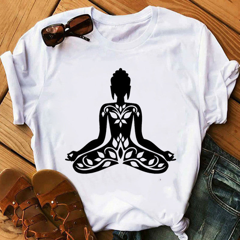 Buddha Wheel Meditation Print Short Sleeve