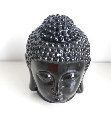 Black and White Buddha Head Essential Oil Burner
