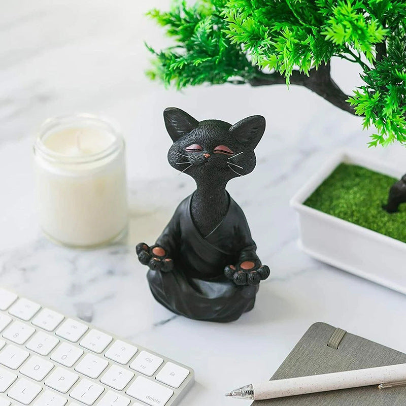 Zen Kitty Serene Statue