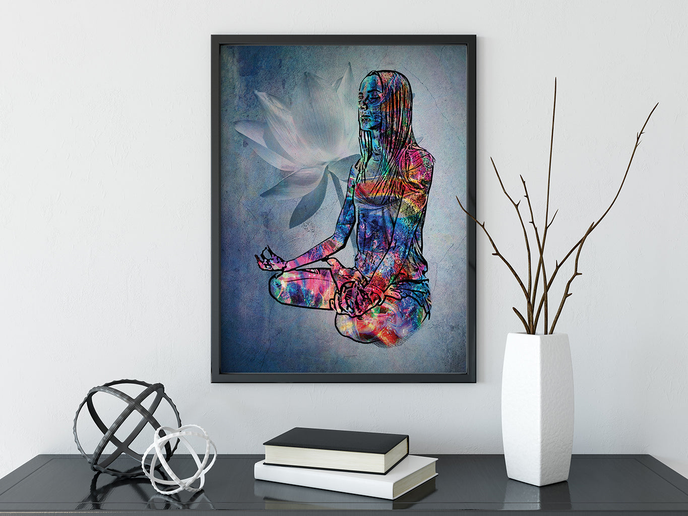 Wall Art Print, Mindfulness, meditation and yoga background in
